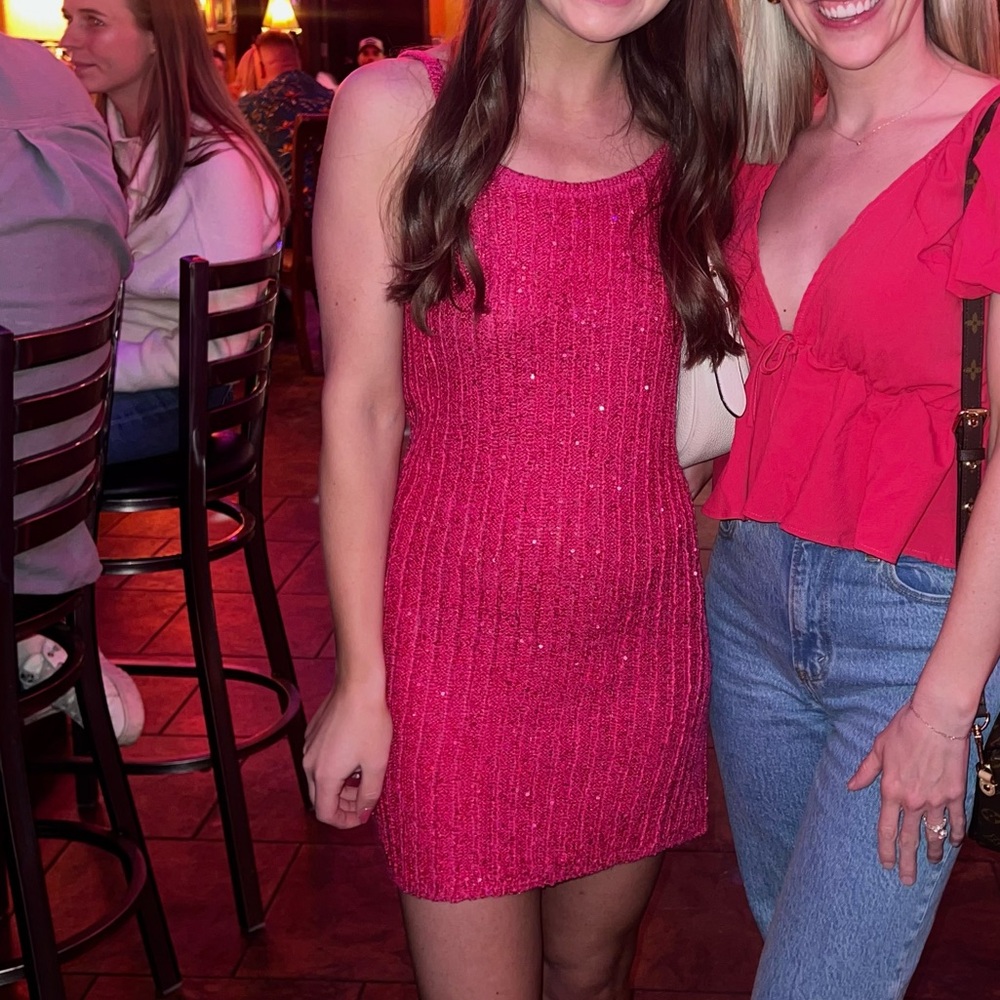 Rumored knit sequin mini dress